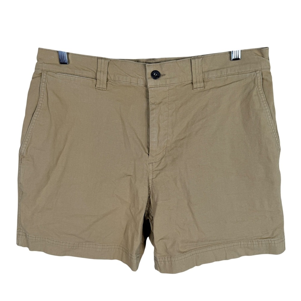 Filson Granite Mountain Chino Shorts Mens 34 Khaki Tan Stretch Cotton 6 Inseam